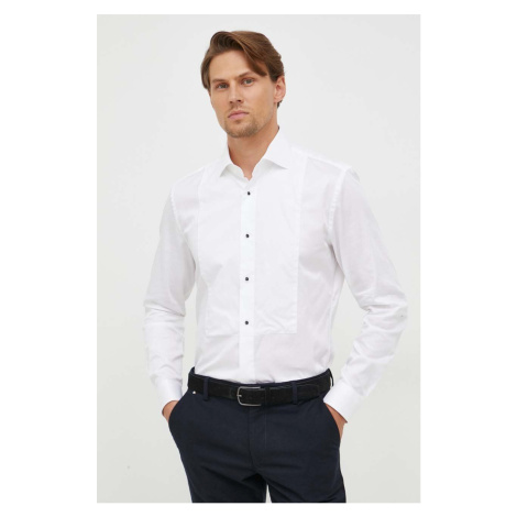 Košile BOSS pánská, bílá barva, slim, s italským límcem Hugo Boss