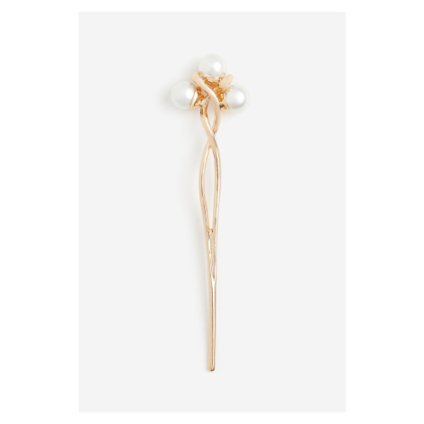 H & M - Jehlice do vlasů zdobená korálky - zlatá H&M