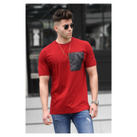 Madmext Printed Claret Red T-shirt 5358