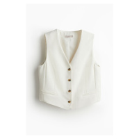 H & M - Elegantní společenská vesta - bílá
