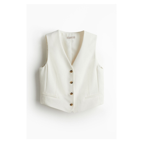 H & M - Elegantní společenská vesta - bílá H&M