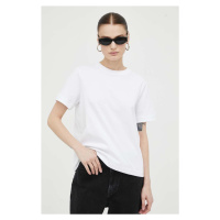 Bavlněné tričko Samsoe Samsoe CAMINO bílá barva, F00012400