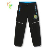 Chlapecké softshellové kalhoty, zateplené KUGO HK5612, černá / tyrkysové zipy Barva: Černá