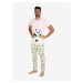 Bílé veselé pánské pyžamo Dedoles Panda a bambus
