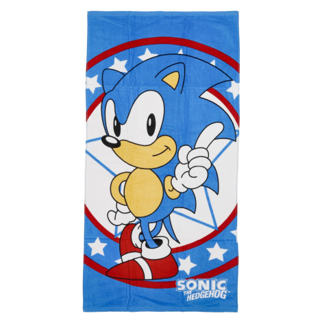 Hravý dětský ručník Sonic X, modrá SETINO