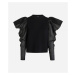 Mikina karl lagerfeld fabric mix sweatshirt black