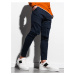Tmavě modré pánské kapsáčové kalhoty Ombre Clothing P999