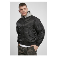 Brandit Hooded MA1 Bomber Jacket blk/gry