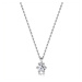 Briliantový náhrdelník z bílého 14K zlata - broušený kulatý diamant, kotlík s úchyty, tenký řetí