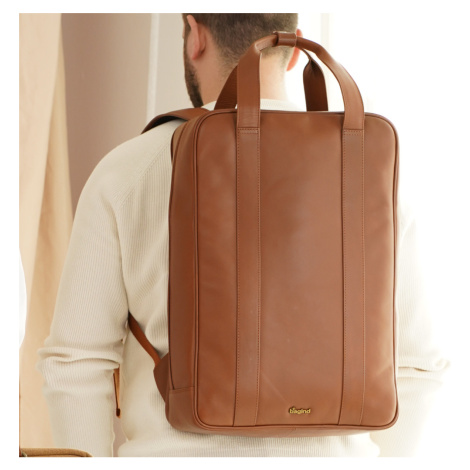 Bagind Nomad - minimalistický hnědý pánský i dámský batoh z hovězí kůže, ruční výroba, český des
