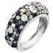 Evolution Group Stříbrný prsten s krystaly Swarovski mix barev fialová 35031.3 indigo