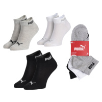 Sada tří párů ponožek v černé, bílé a světle šedé barvě Puma Quarter - Pánské