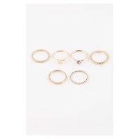 DEFACTO Women's 6-Piece Gold Ring