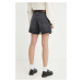 Džínové šortky Levi's HIGH BAGGY SHORT dámské, černá barva, hladké, high waist, A9311