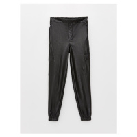 LC Waikiki Girls' Elastic Waist Leather Look Jogger Pants