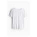 H & M - Lněné tričko - bílá