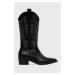 Westernové boty Answear Lab dámské, černá barva, na plochém podpatku, lehce zateplené