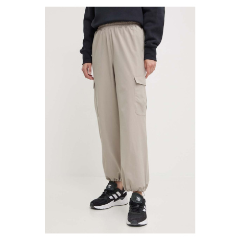 Kalhoty Under Armour dámské, béžová barva, kapsáče, high waist