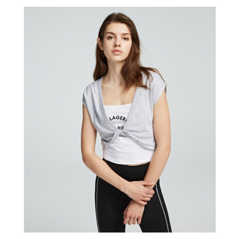 Tričko Karl Lagerfeld Rue St Guillaume Twist T-Shirt - Šedá