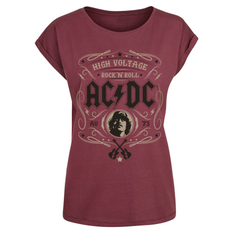 AC/DC High Voltage - Rock 'N' Roll Dámské tričko burgundská červeň