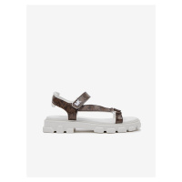 Bílo-hnědé dámské vzorované sandály Michael Kors Ridley