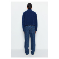 Trendyol Navy Blue Regular Elastic Waist Jeans Loose Jeans
