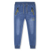 Chlapecké riflové kalhoty - KUGO FK0281, modrá/ žlutá aplikace Barva: Modrá