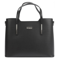 Kožená kufříková kabelka0 MiaMore 1-035 D černá
