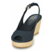 Tommy Hilfiger ICONIC ELBA SLING BACK WEDGE Modrá