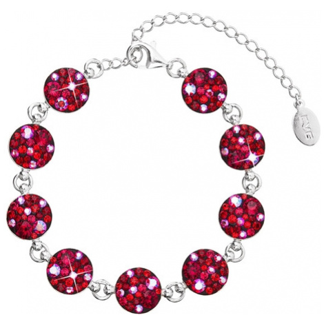 Stříbrný náramek se Swarovski krystaly červený 33048.3 cherry