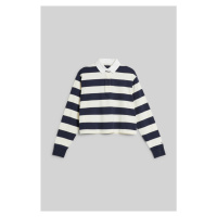 POLOKOŠILE GANT STRIPED CROPPED RUGGER modrá