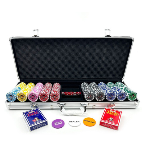 Gamecenter Poker set Laser design 500 ks, 11,5g očíslované žetony, hliníkový kufřík
