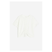 H & M - Tričko se stahovací šňůrkou - bílá