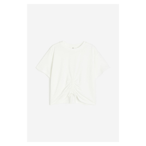 H & M - Tričko se stahovací šňůrkou - bílá H&M