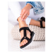 Trendy sandály černé dámské bez podpatku