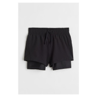H & M - Dvouvrstvé sportovní šortky z materiálu DryMove™ - černá