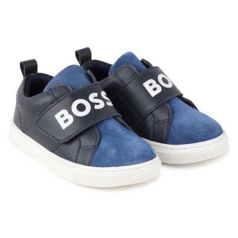 Kojenecké kožené sneakers boty BOSS tmavomodrá barva, J51342 Hugo Boss