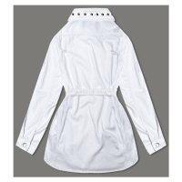 Bílá dámská džínová oversize bunda (M6959)