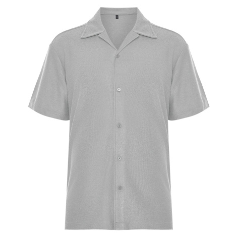 Trendyol Gray Relaxed Fit Wide Collar Shirt