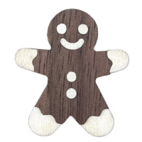 Dřevěná brož Gingerbread brooch