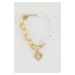 DEFACTO Women's Heart Detailed Pearl Gold Bracelet