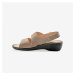 Blancheporte Kožené sandály na suchý zip béžová/zlatá