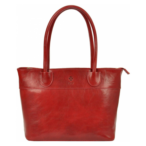 Kožená kabelka přes rameno Florence 12 červená FLORENCE BAGS
