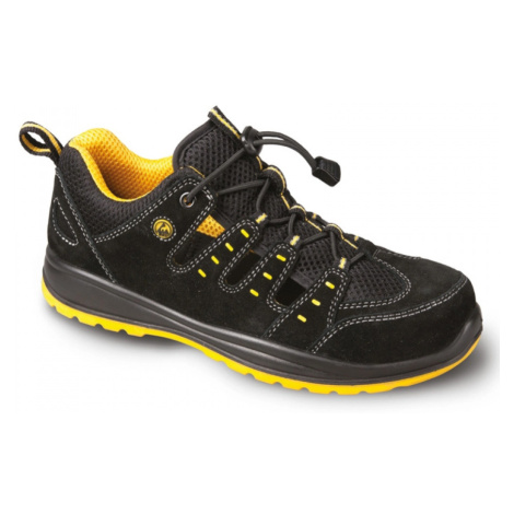 Obuv bezpečnostní sandál MEMPHIS, O1, ESD, kůže+textil, černá-žlutá VM Footwear