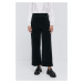 Kalhoty Tory Burch dámské, černá barva, široké, high waist