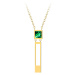 Preciosa Pozlacený ocelový náhrdelník Straight se zeleným křišťálem Preciosa 7391Y66