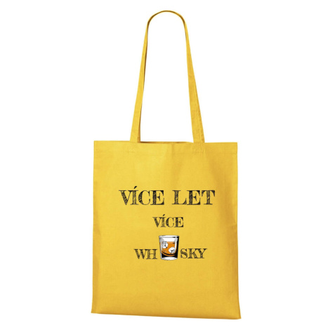 DOBRÝ TRIKO Nákupní taška s potiskem Více whisky Barva: Žlutá