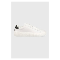 Kožené sneakers boty Tommy Jeans LEATHER OUTSOLE bílá barva, EM0EM01159