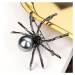 Camerazar Elegantní Stříbrná Brož ve tvaru Pavouka s Perlou, Bižuterní Slitina, 5x4.5 cm