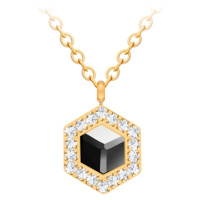 Preciosa Pozlacený náhrdelník s křišťálem Honeygon 7384Y48